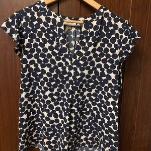 Calvin Klein Navy Polka Dot Women's Top size large